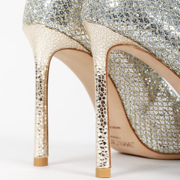 *SOLD* Jimmy Choo Silver Glitter Snakeprint Pumps - Picture 8 of 10